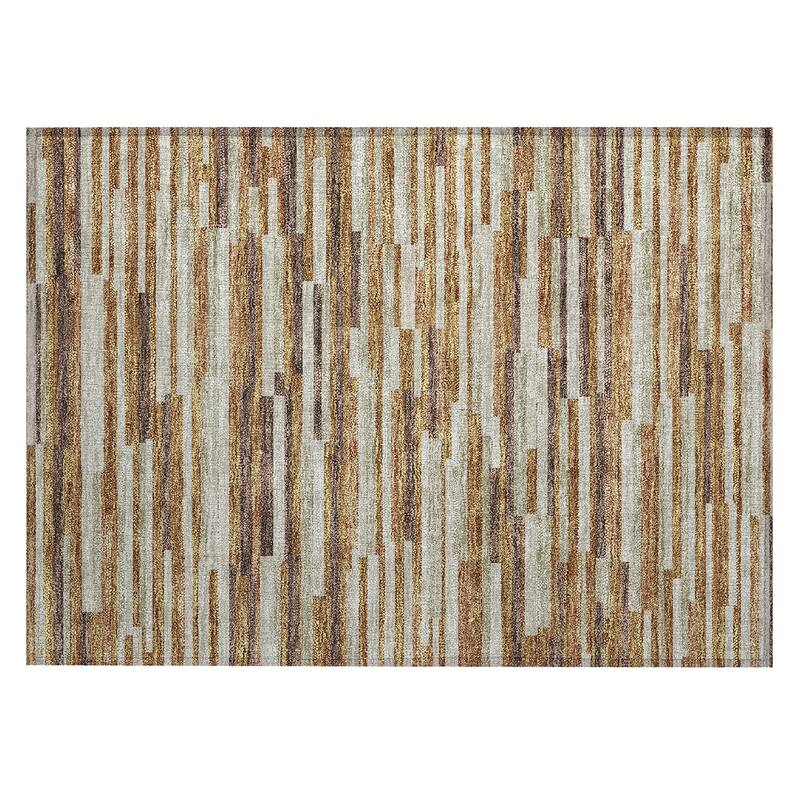 Machine Washable Indoor/ Outdoor Chantille Modern Stripes Rug