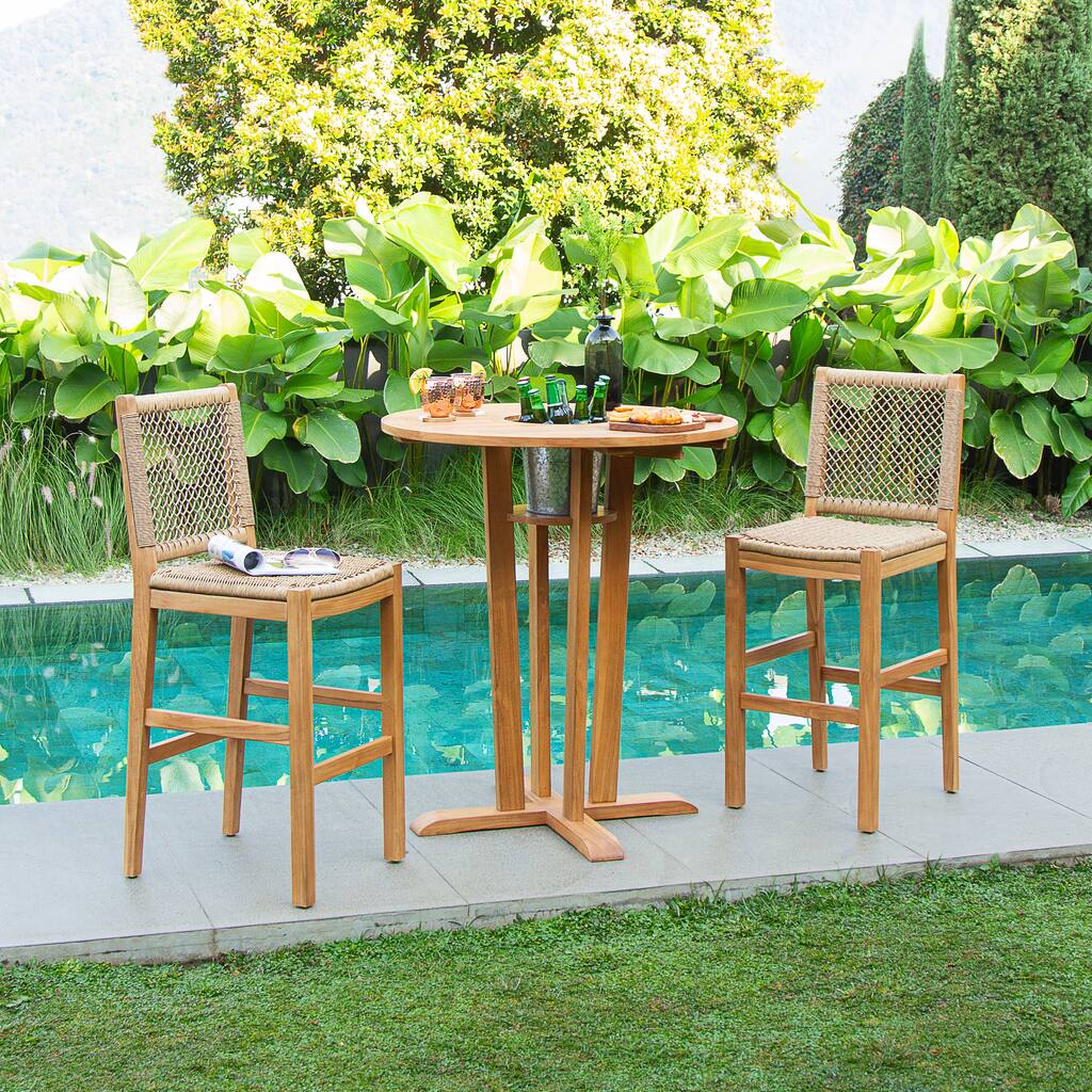 Cambridge Casual Paxton Teak 3-piece Bar-height Bistro Set