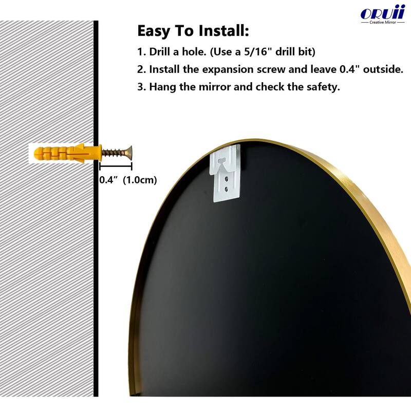 Gold Round Mirror 30 inch, Gold Round Mirror, Large Circle Mirror Gold