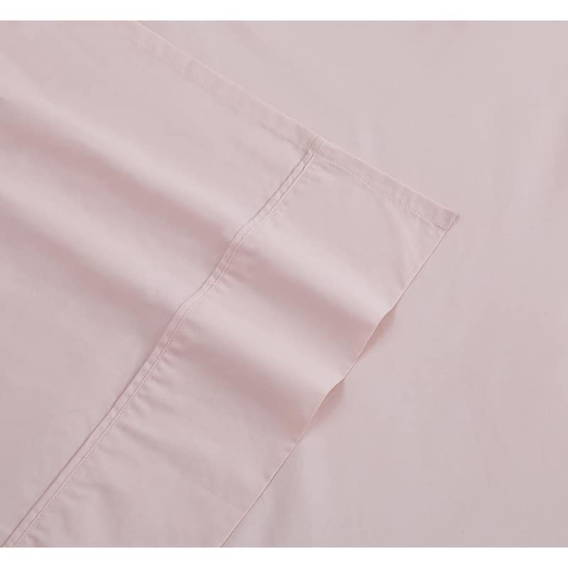 Brooklyn Loom Solid Cotton Percale Bed Sheet Set