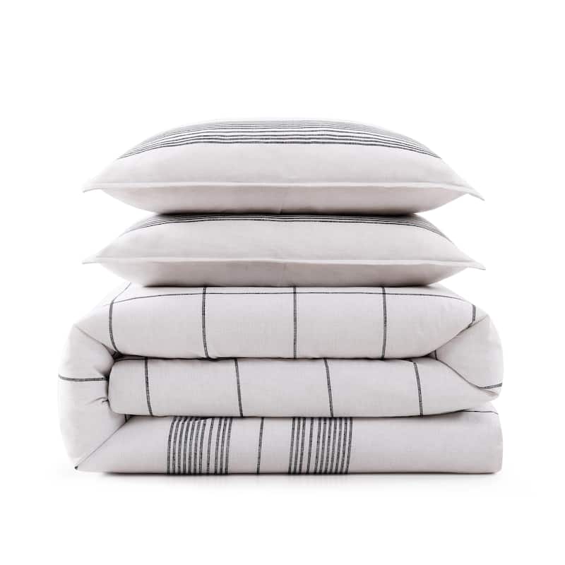 Tommy Hilfiger Brooklyn Heights Stripe Cotton Beige Duvet Cover Set