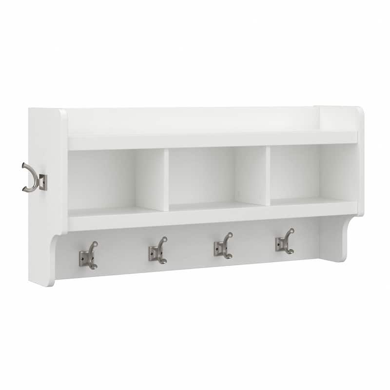 Woodland 40W Wall Mounted Coat Rack with Shelf by Bush Furniture