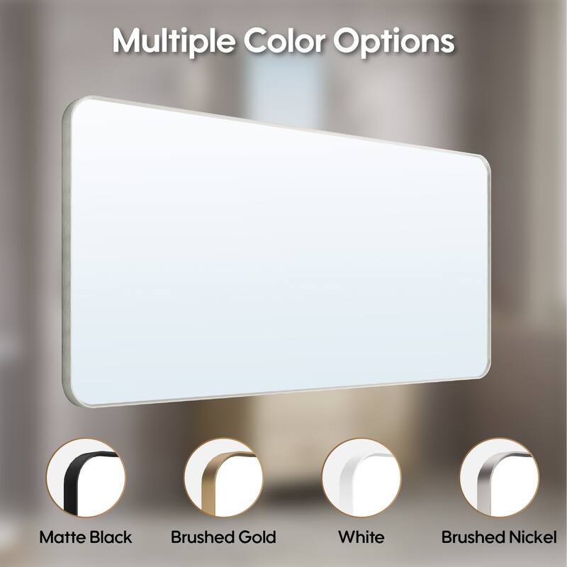 Modern Bathroom Rectangular Wall Mounted Anodized Aluminum Framed Vanity Mirror
