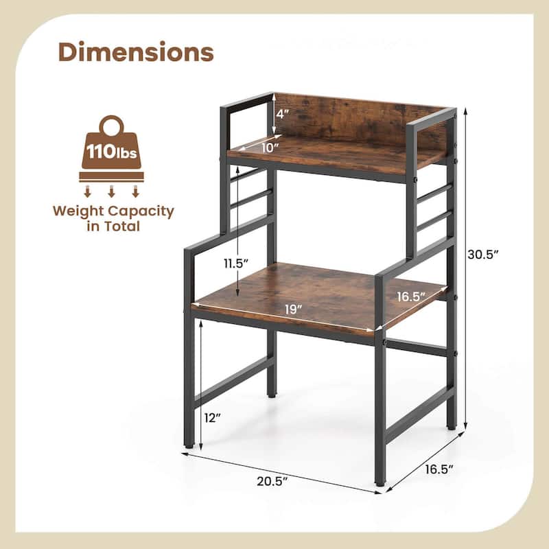 3-Tier Microwave Stand Space-Saving Rack Countertop Organizer Stand