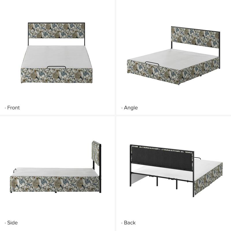 Oliver Modern Washable Slipcover Bed Upholstered Metal by HULALA HOME