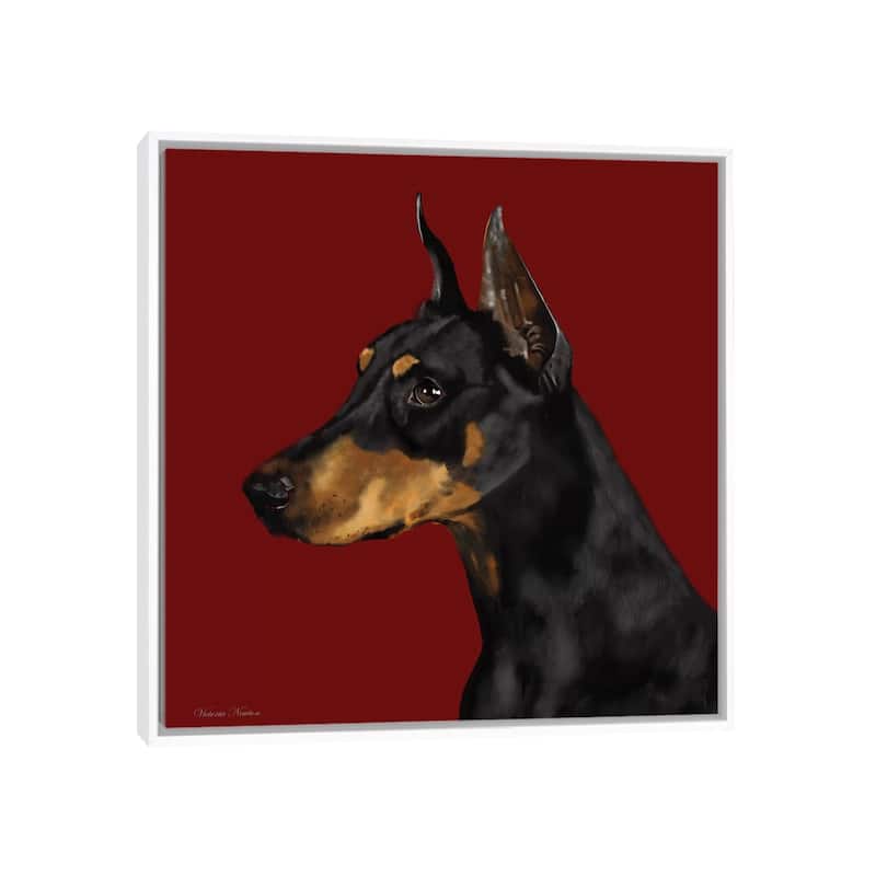 iCanvas "Doberman" by Vicki Newton Framed Canvas Print - White - 37x37