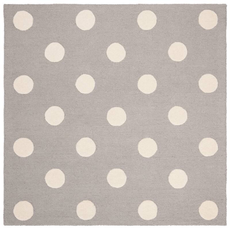 SAFAVIEH Handmade Kids Nayeli Wool Rug - 5' Square - Grey/Ivory