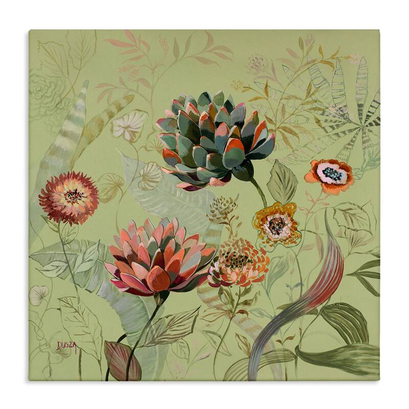 Stupell Traditional Vintage Foliage Canvas Wall Art Design By Dusza - 36 x 36