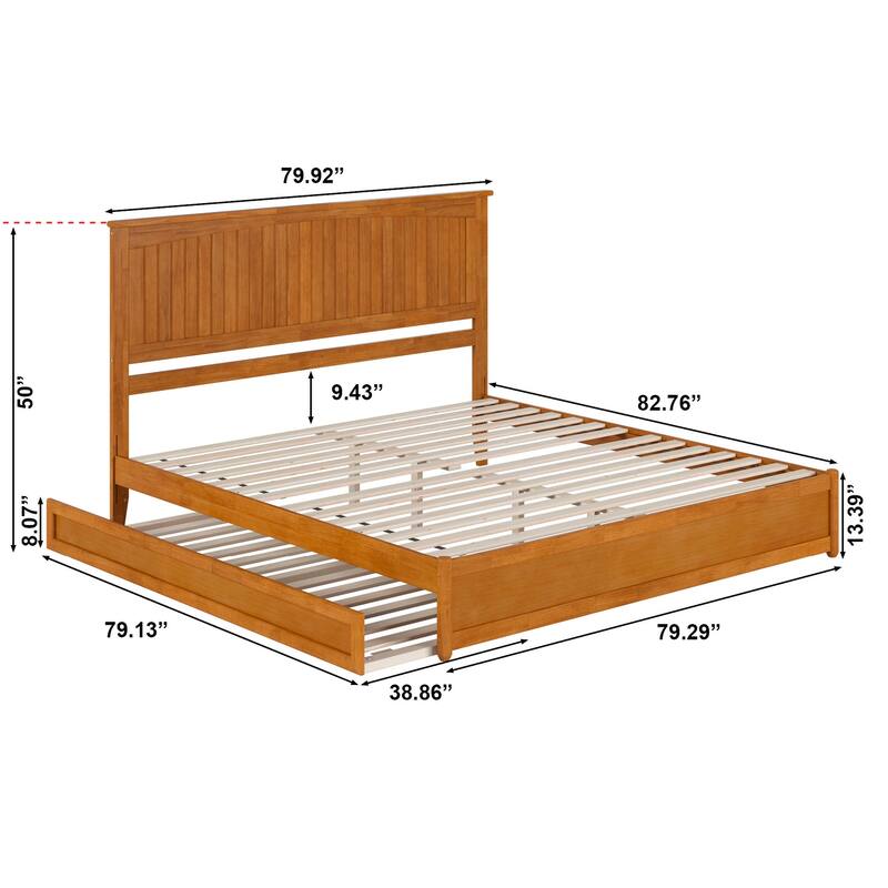 Malta Platform Bed with Panel Footboard and Twin XL Trundle