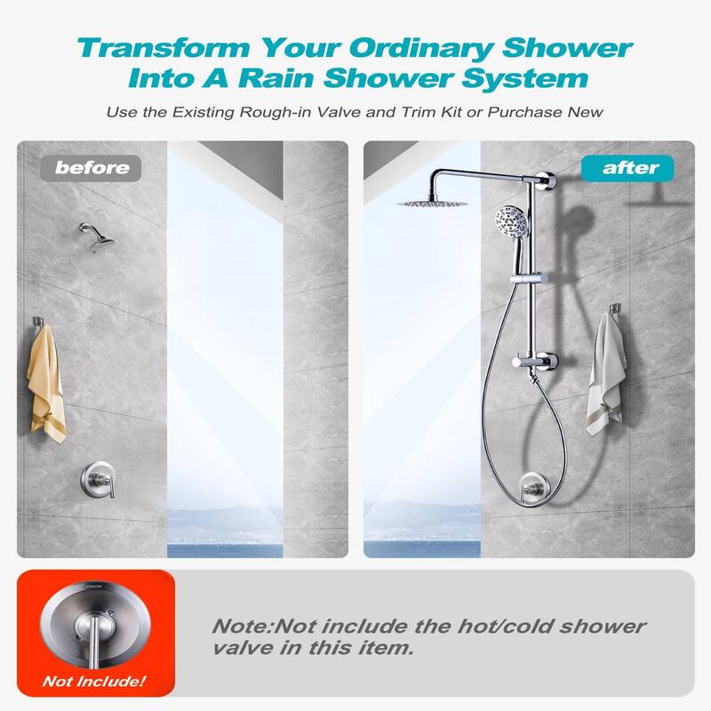 WOWOW Single Handle 7 Spray Patterns Shower Faucet Systerm