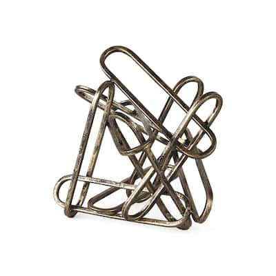 Henderson II Gold Iron Paperclip Decorative Object - 10.3"L x 12.2"W x 9.1"H