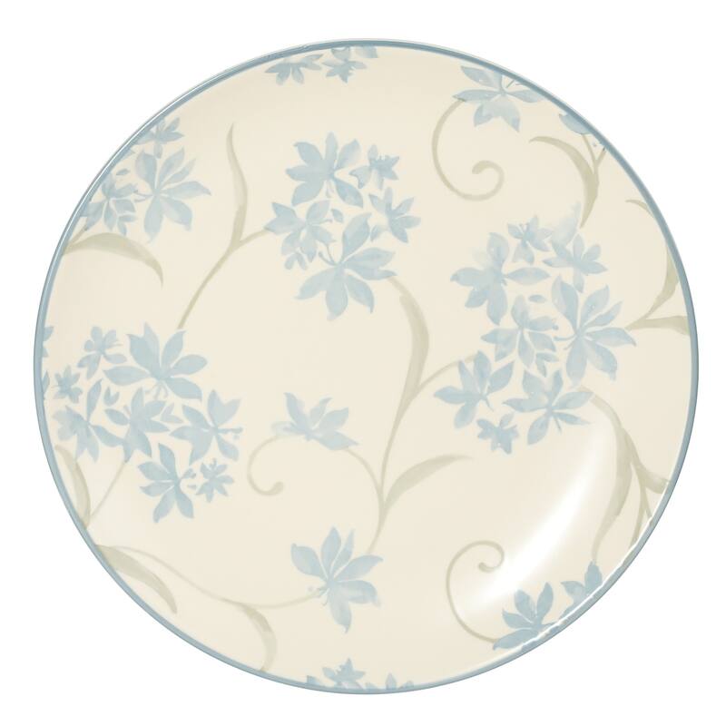 Gibson Home Admiral Hall 12-Piece Stoneware Durable Everyday Dinnerware Set- Plates & Bowls with Floral Pattern