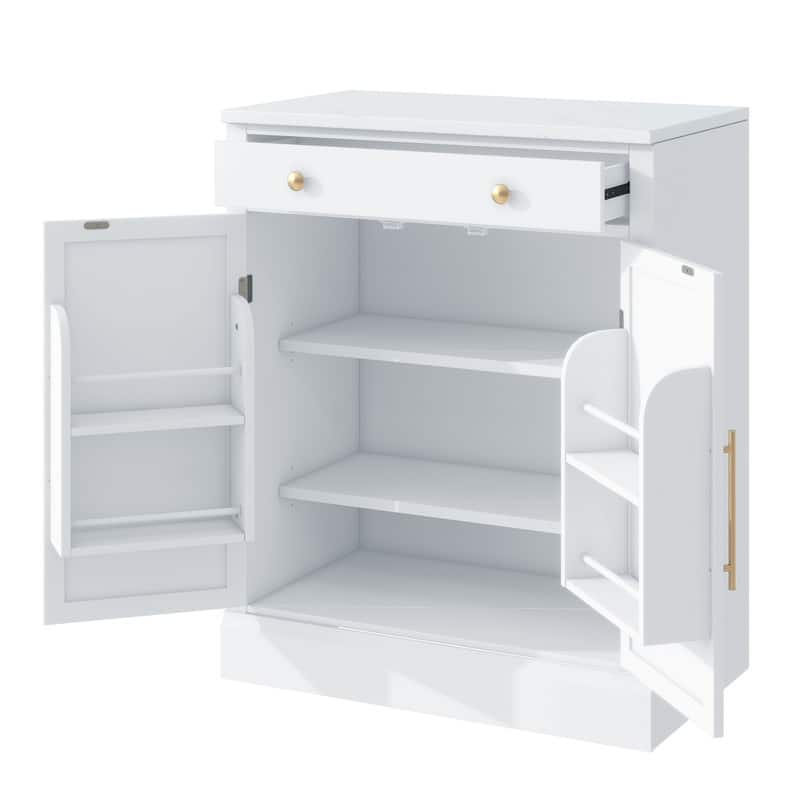 Freestanding Kitchen Pantry Cabinet Combo/Single Kitchen Pantry, Tall Kitchen Hutch with Storage Drawers and Adjustable Shelf