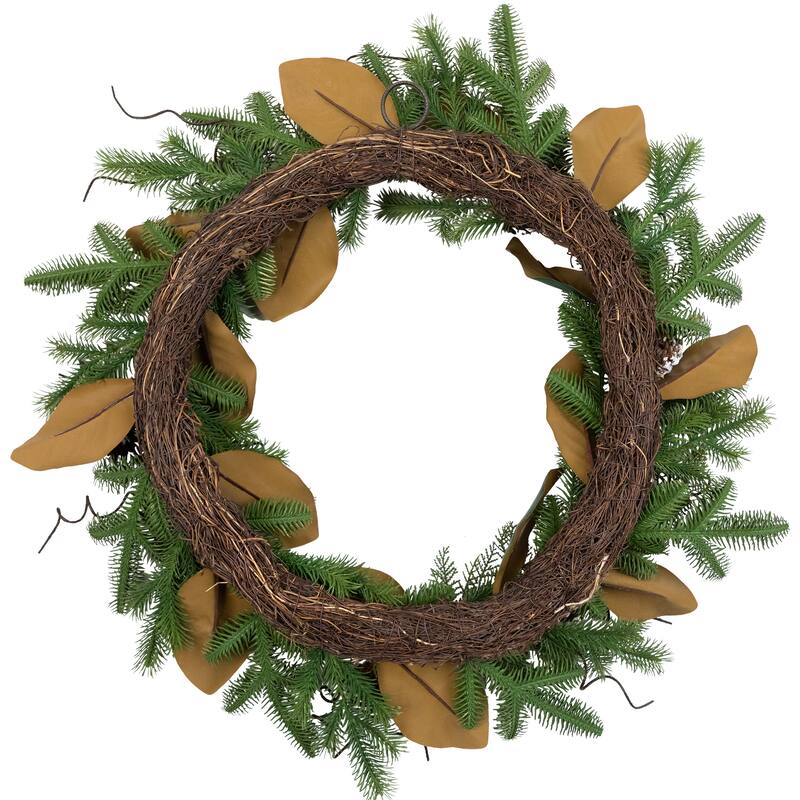 Mixed Foliage and Whitewashed Pinecones Artificial Christmas Wreath - 28" - Unlit