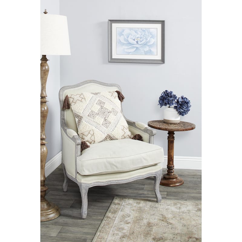 Polystone Floral Wall Decor with Gray Frame - Blue - Roche River Decor