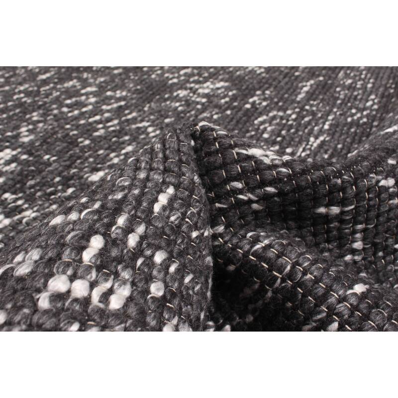 ECARPETGALLERY Braid weave Sienna Black Wool Rug - 5'2 x 7'6