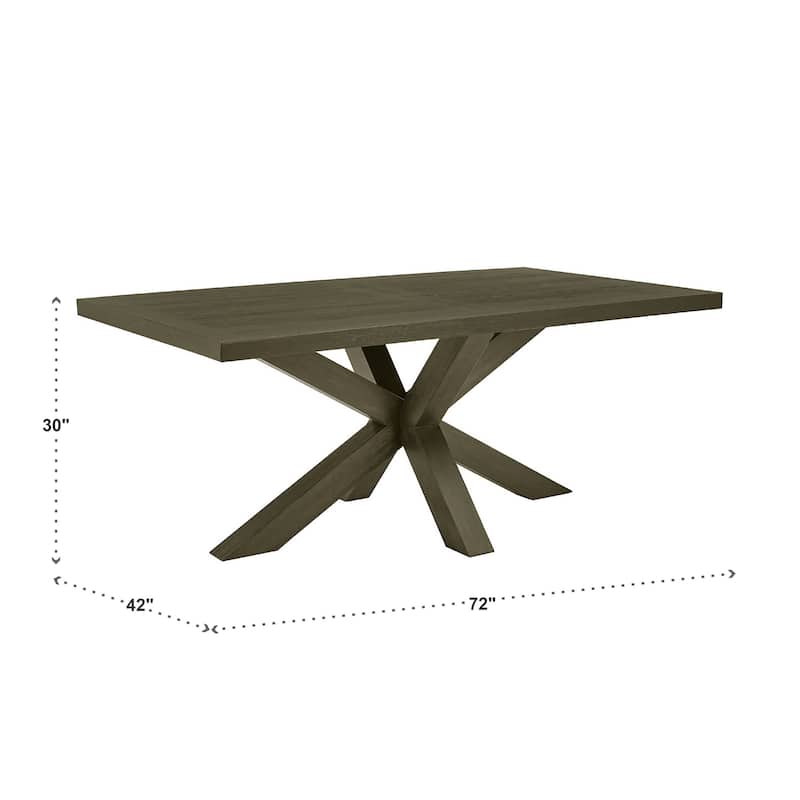 Tromso Weathered Wood Finish Table with Cross Base by iNSPIRE Q Modern