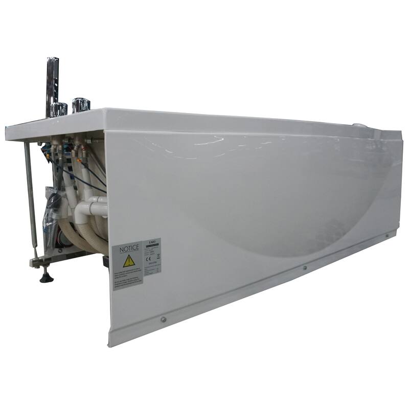 Eago AM189ETL-L 6 ft Left Drain Acrylic White Whirlpool Bathtub with Fixtures