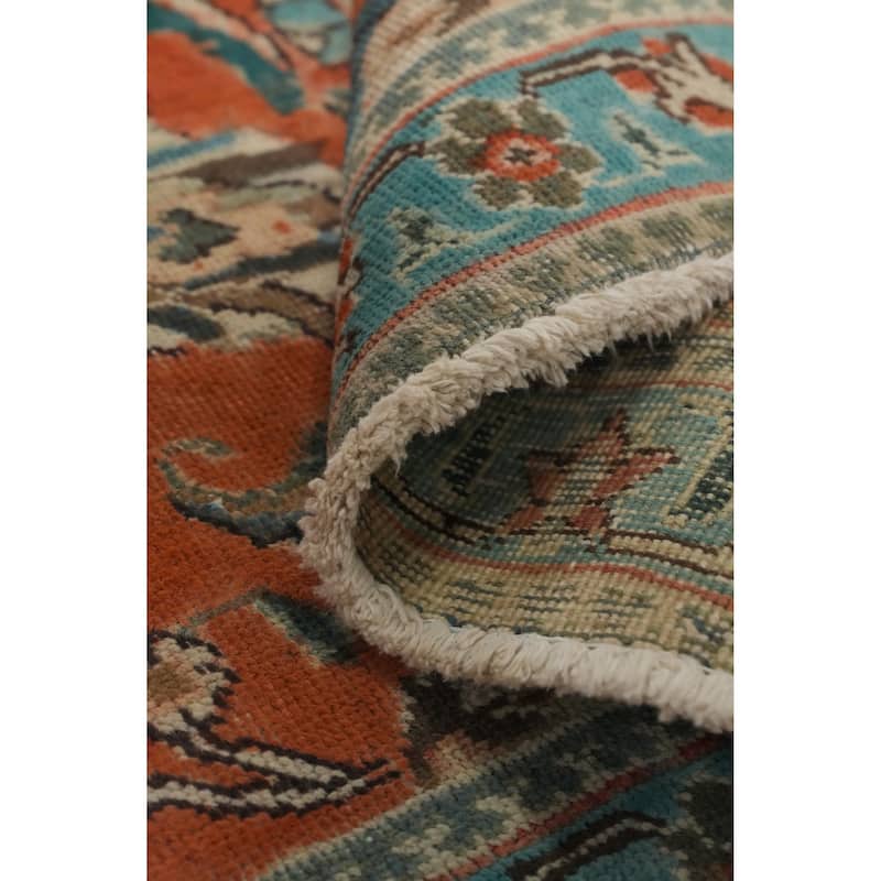 Hand Knotted Oriental 100% Wool Carpet Traditional All-Over Oranges & Rust Tabriz Area Rug - 3' 8'' X 3' 2''