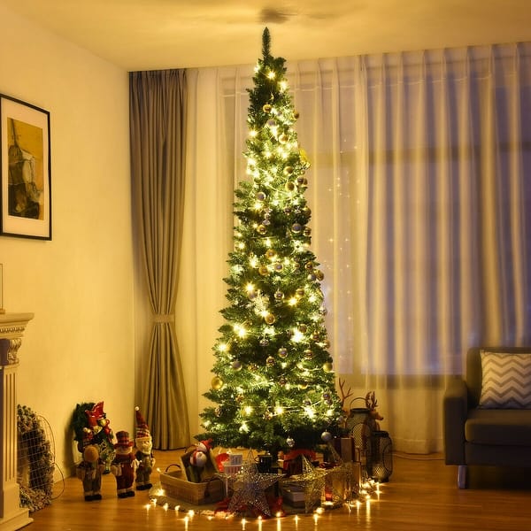 Shop Gymax 8ft Pvc Artificial Pencil Christmas Tree Slim W Stand