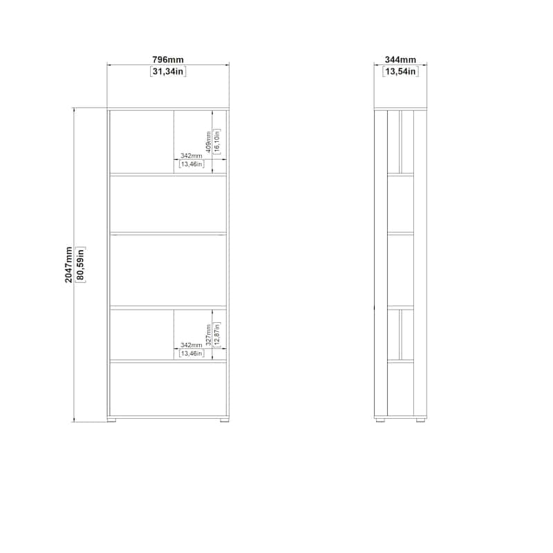 Carson Carrington Sign 5 Shelf Bookcase / Room Divider