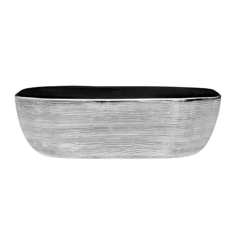 Ruvati 20 x 16 inch Bathroom Vessel Sink Silver Decorative Art Above Vanity Counter Black Ceramic - RVB2016BS - 9' x 12'