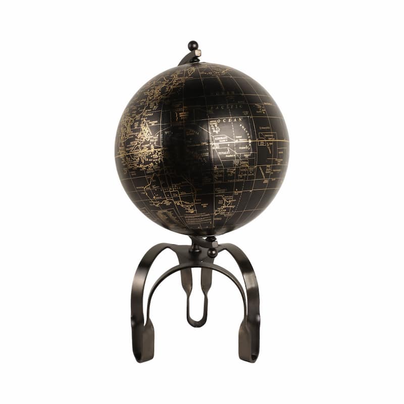 Modern Globe Sculpture with Unique Metal Stand for Home Decor