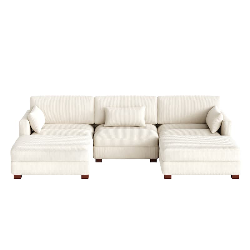Modern U-shaped Modular Corduroy Sectional Sofa