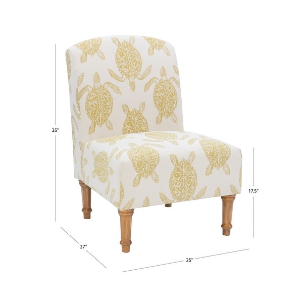 Linon Terrapin Upholstered Turtle Pattern Accent Chair - Bed Bath ...