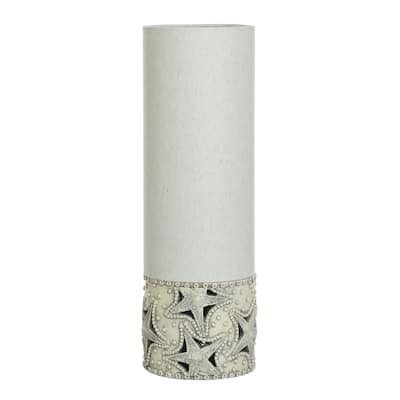 Star Cream Uplight - Antique Cream Brushed Base - Cream Linen Shade