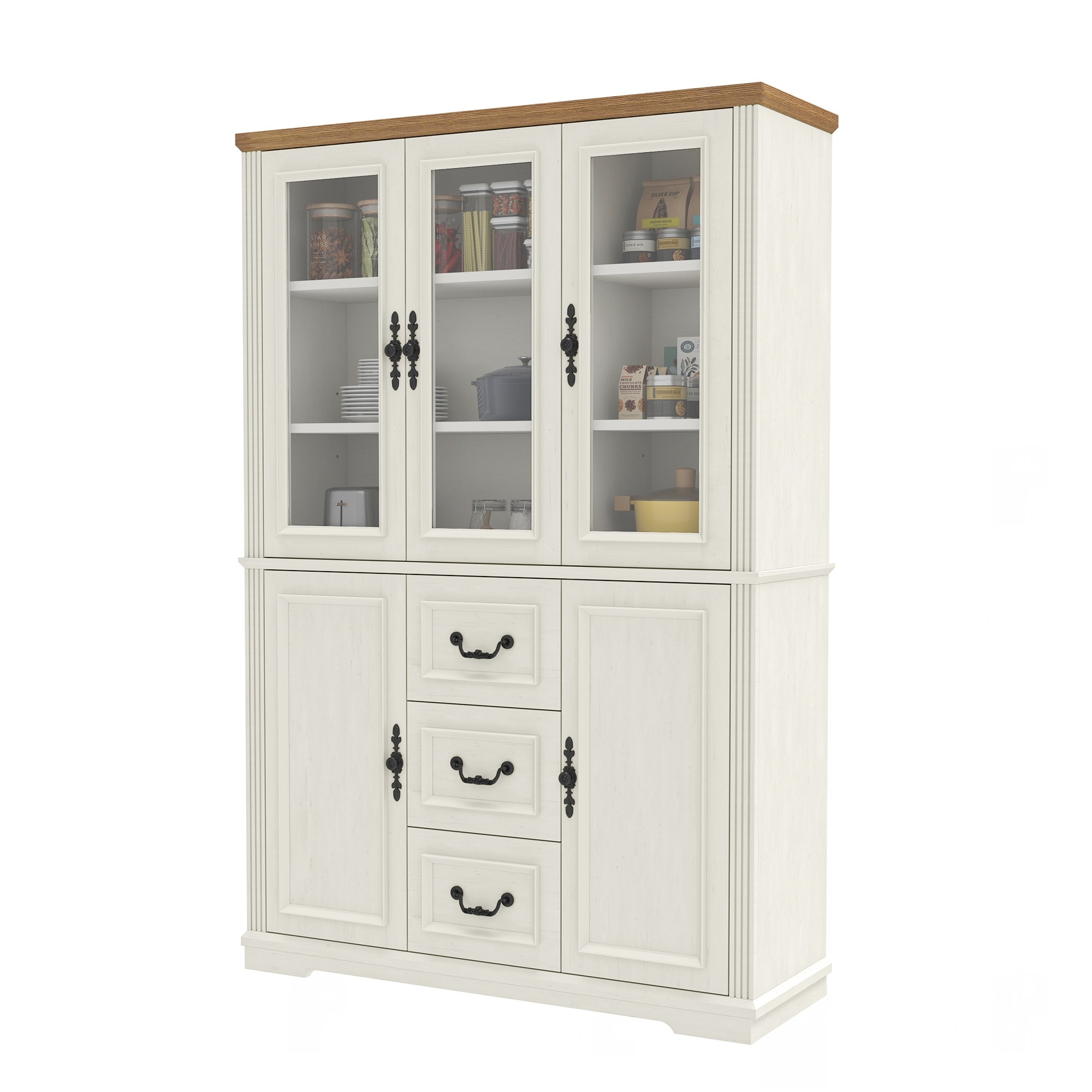 Moasis Bookcase Display Cabinet w/Glass Doors