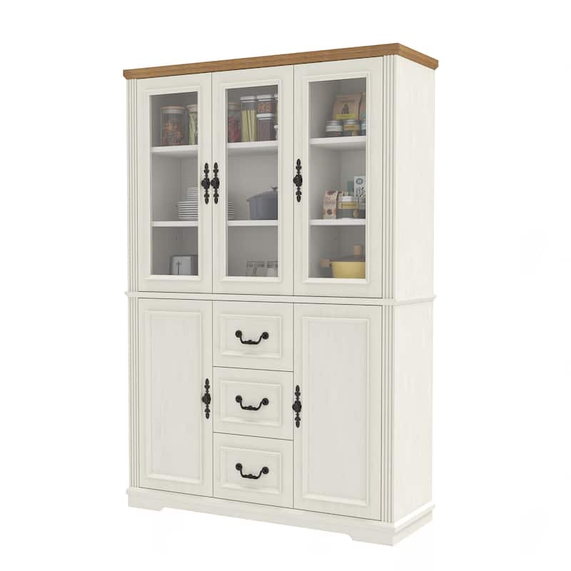 Moasis Bookcase Display Cabinet w/Glass Doors - White