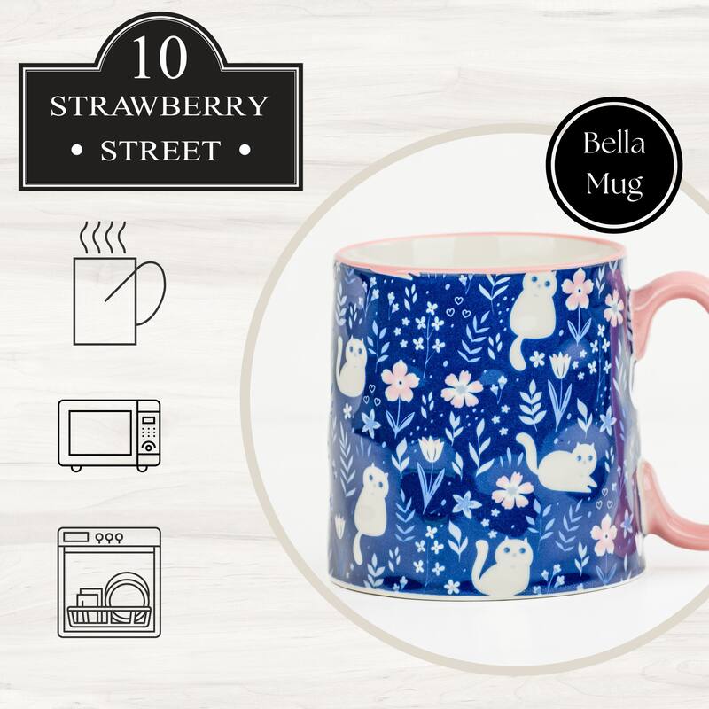 10 Strawberry Street Bella Animal Mugs, Set of 4