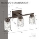 preview thumbnail 11 of 15, 3-Light Vanity Light with Clear Geometric Glass