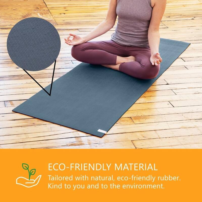 Sol Living Yoga Mat Natural Rubber Non Slip Extra Thick Exercise Mat for Yoga, Pilate, Mediation 24 -in x 72 -in