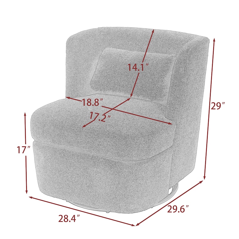 Boucle 360 degree Accent Swivel Barrel Chairs Set of 2