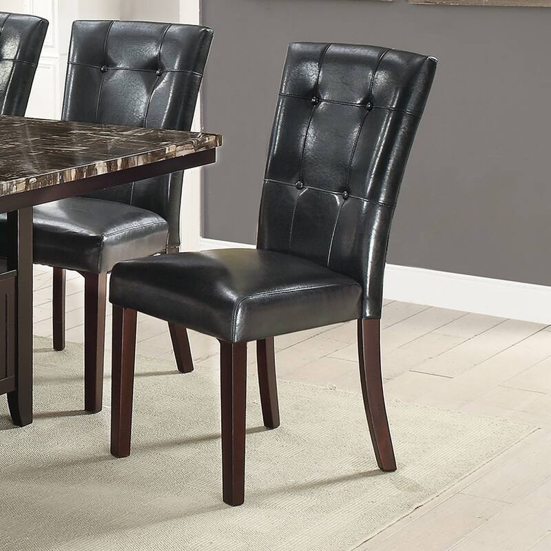 Leather Upholstered Dining Chair, Black(Set of 2) Bed Bath & Beyond 36266123