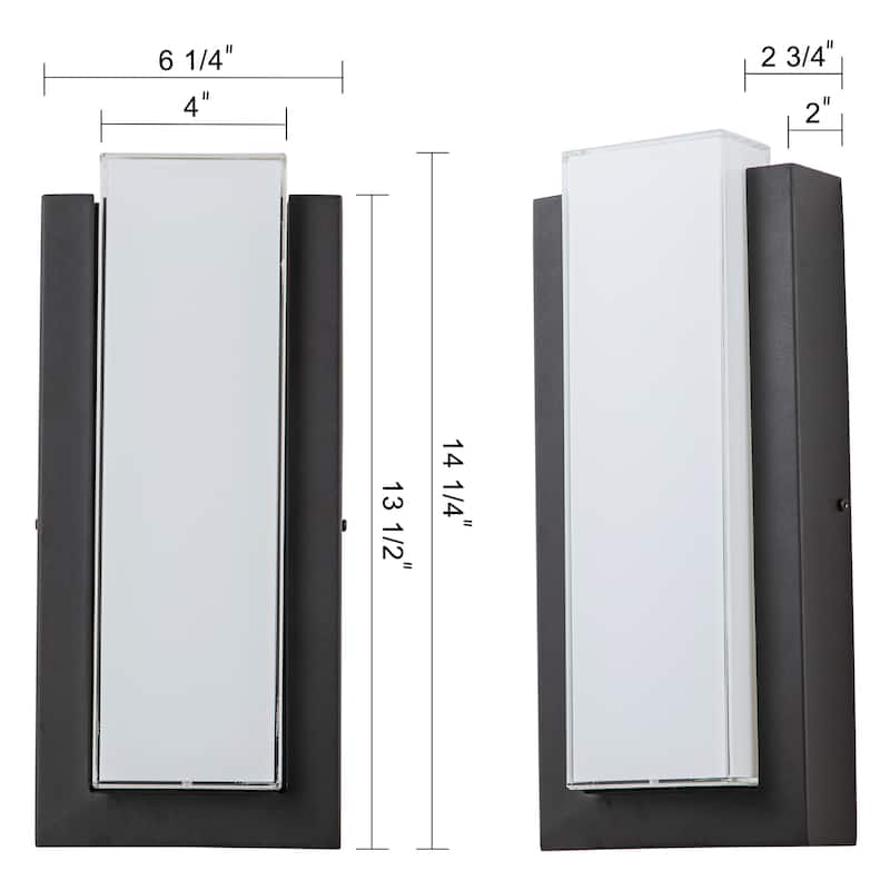 C Cattleya Matte Black Integrated LED Outdoor Wall Lantern Sconce with Glass Shade
