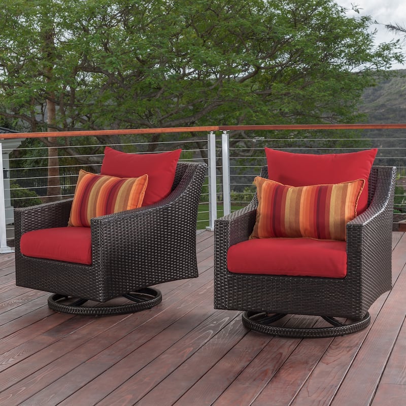 Deco 2 Piece Sunbrella Outdoor Patio Motion Club Chairs - 30"W x 33"D x 32"H