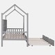 preview thumbnail 39 of 54, Wooden Twin Size House Bed with Trundle,Kids Bed with Shelf