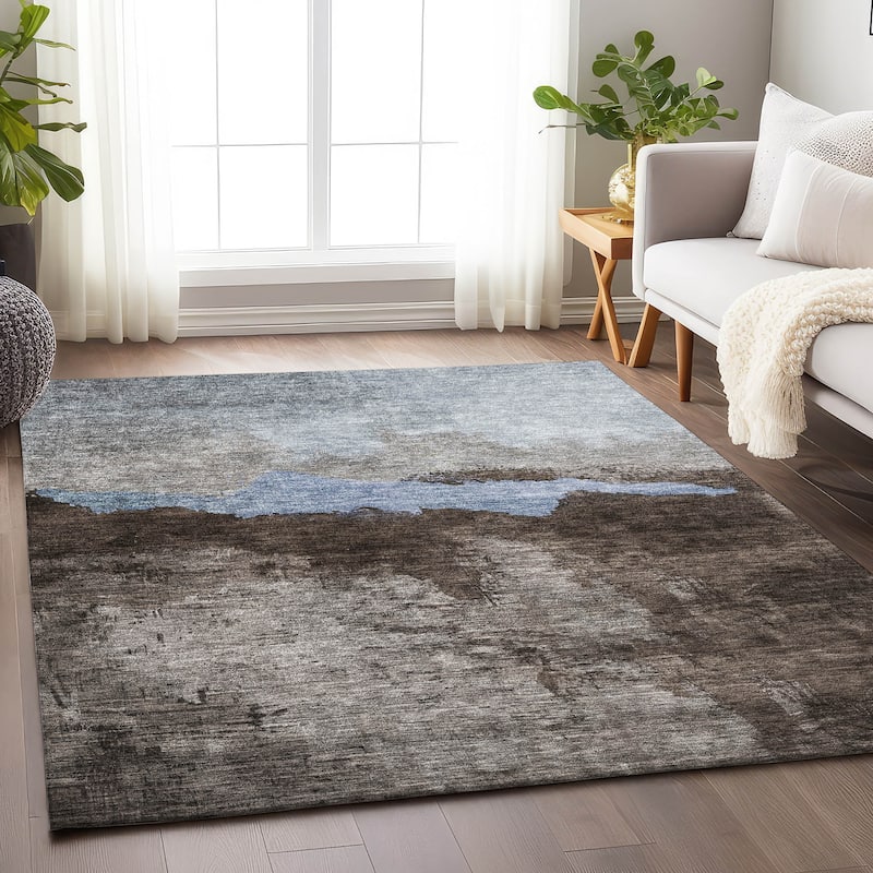 Machine Washable Indoor/ Outdoor Modern Contemporary Chantille Rug - Chocolate - 2'6" x 3'10"