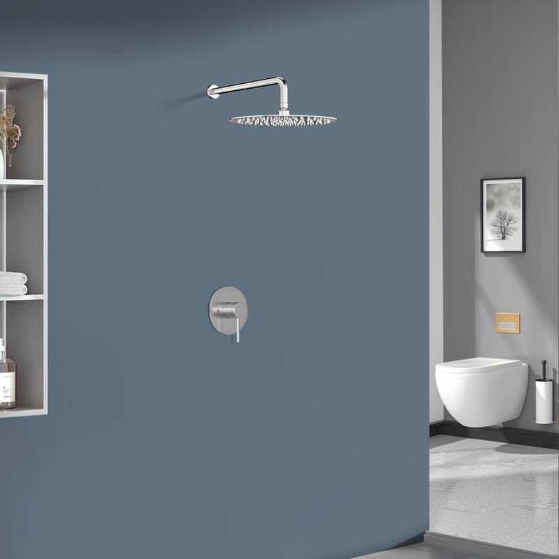 Topcraft 10-Inch Wall Mounted Round Shower System with Rough-in Valve - 10*10