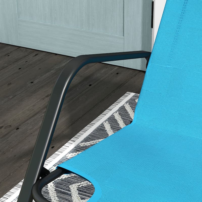 Outsunny Garden Rocking Chair, Outdoor Indoor Sling Fabric Rocker for Patio, Balcony, Porch
