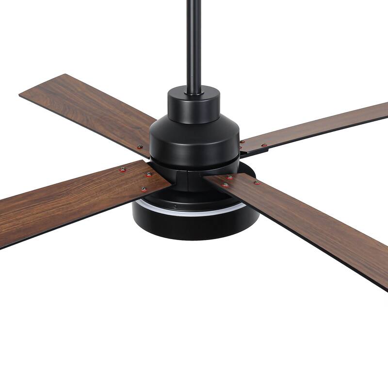 Vaczon 52" Nickel/ Black Modern 3CCT Indoor Ceiling Fan with Light and Remote