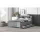 preview thumbnail 19 of 26, Full Platform Bed with Storage Headboard, USB, Twin Size Trundle and 3-Drawers, White