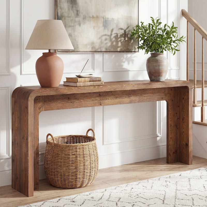 63-inch Farmhouse Sofa Table Behind Couch For Entryway, Living Room, Hallway
