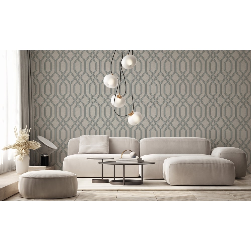 Modern Flocked Geometric Embossed Wallpaper