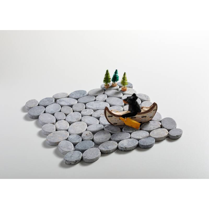 Coin Marble 11 in. x 11 in. Marble Mesh-Mounted Mosaic Wall and Floor Tile