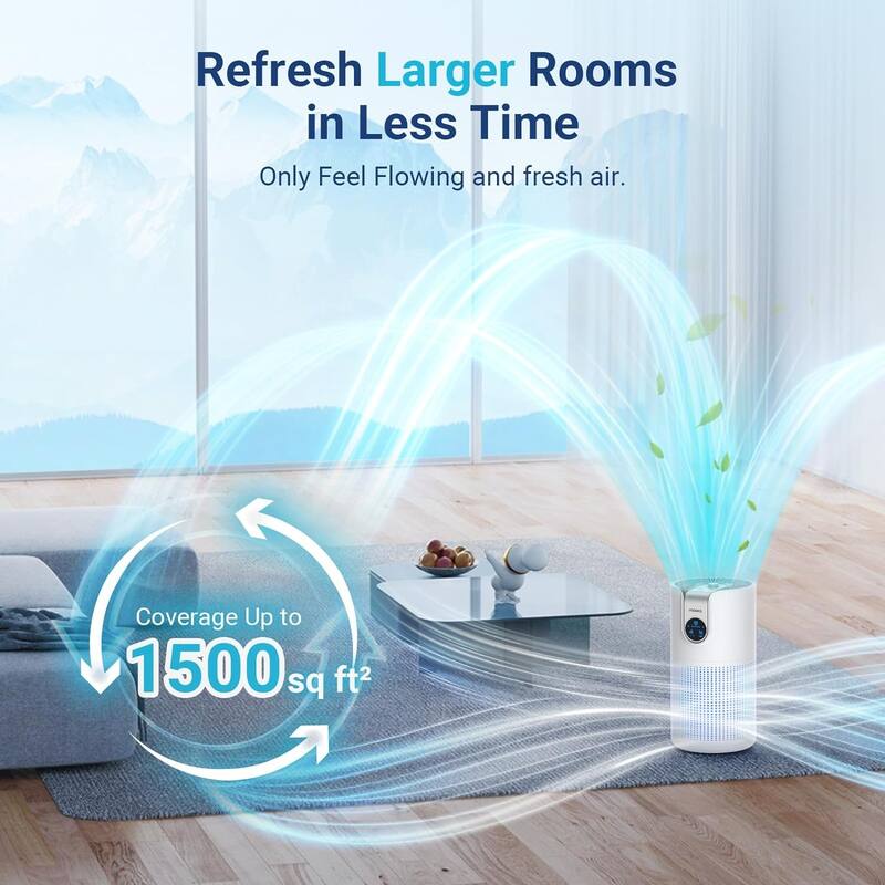 Large Room HEPA Air Purifier with Quiet Sleep Mode