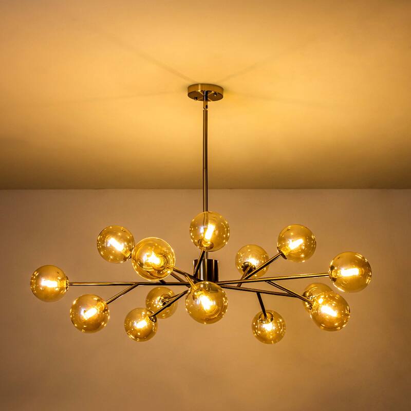 Modern Large Bubble Sputnik Chandelier in Black or Gold for Dining Room